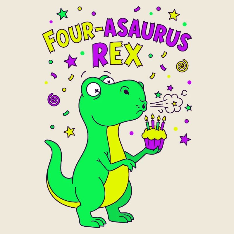 Four-asaurus Rex 4 Geburtstag