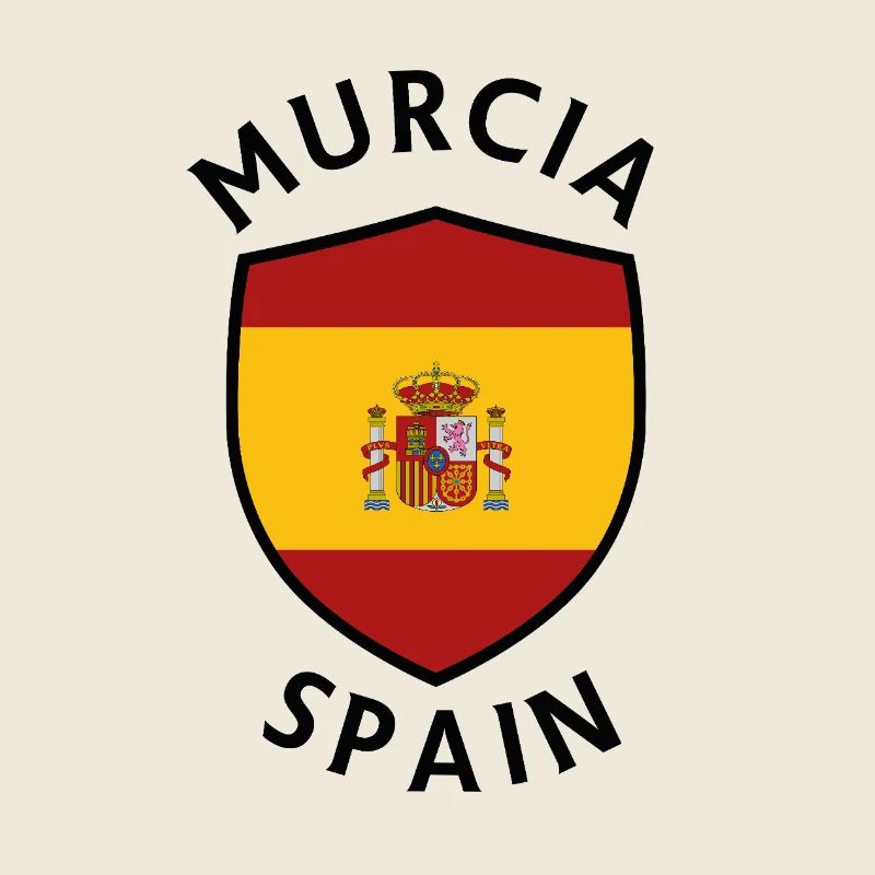 Murcia-Schild unter spanischer Flagge