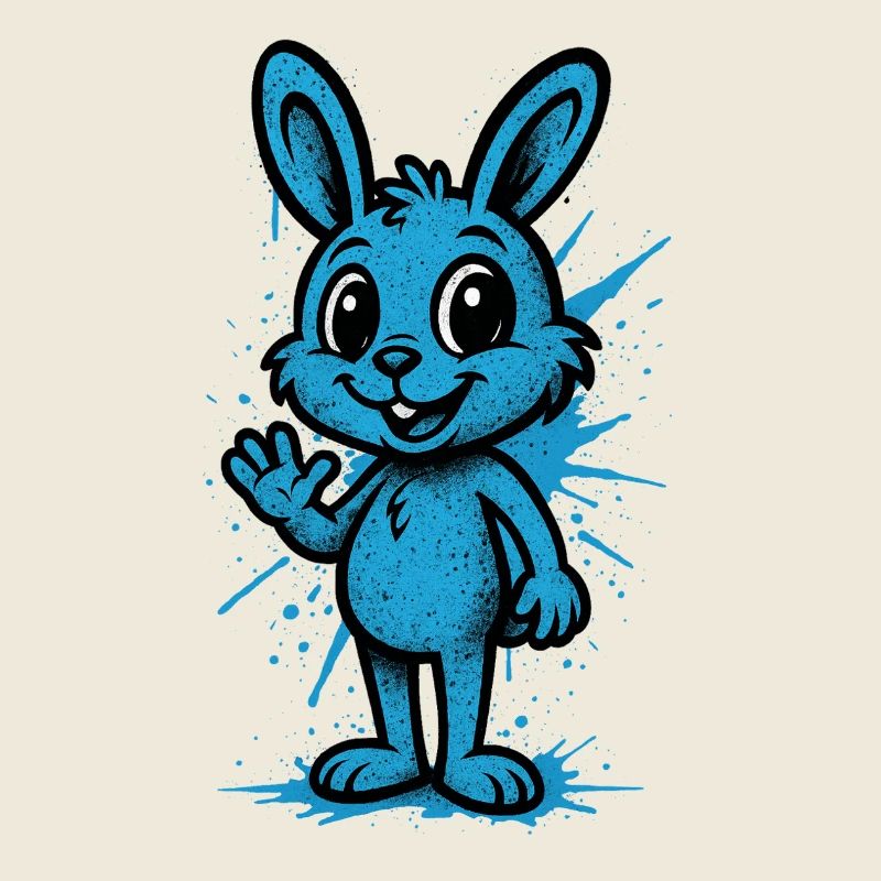 Blue Splash Bunny Graphic