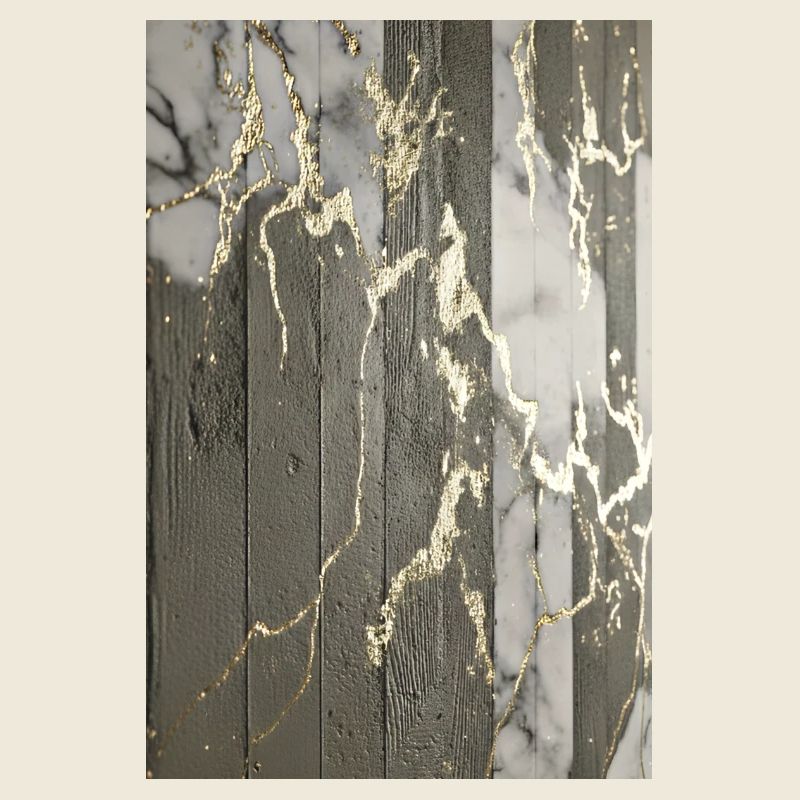 Luxury Exposed Concrete Marble Gold Structure