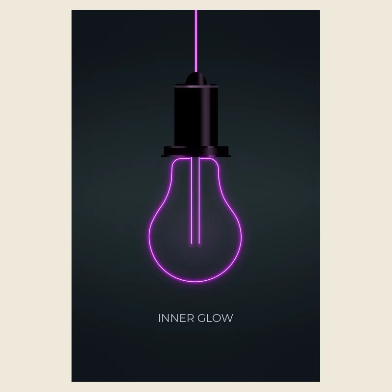 Inner Glow Neon Light Bulb Poster