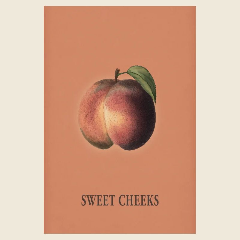 Sweet Cheeks – Minimal Peach Poster