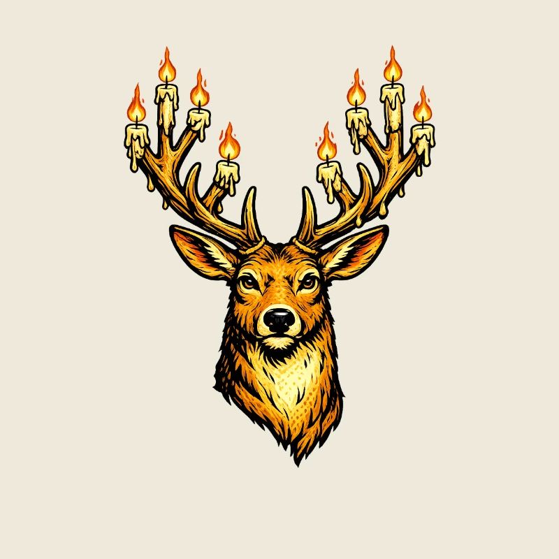 Christmas deer with candles
