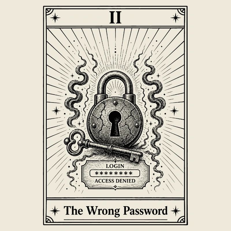 Incorrect password | Tarot Card Everyday