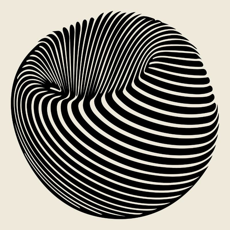 Geometric sphere body with stripes