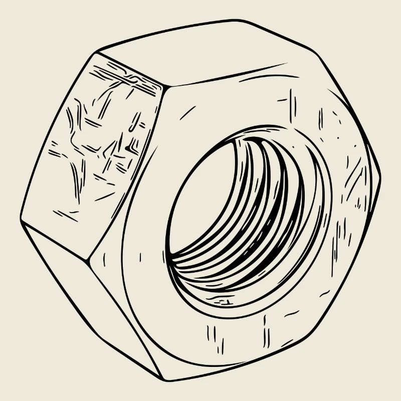 Schraubenmutter mit zerkratzter Oberfläche