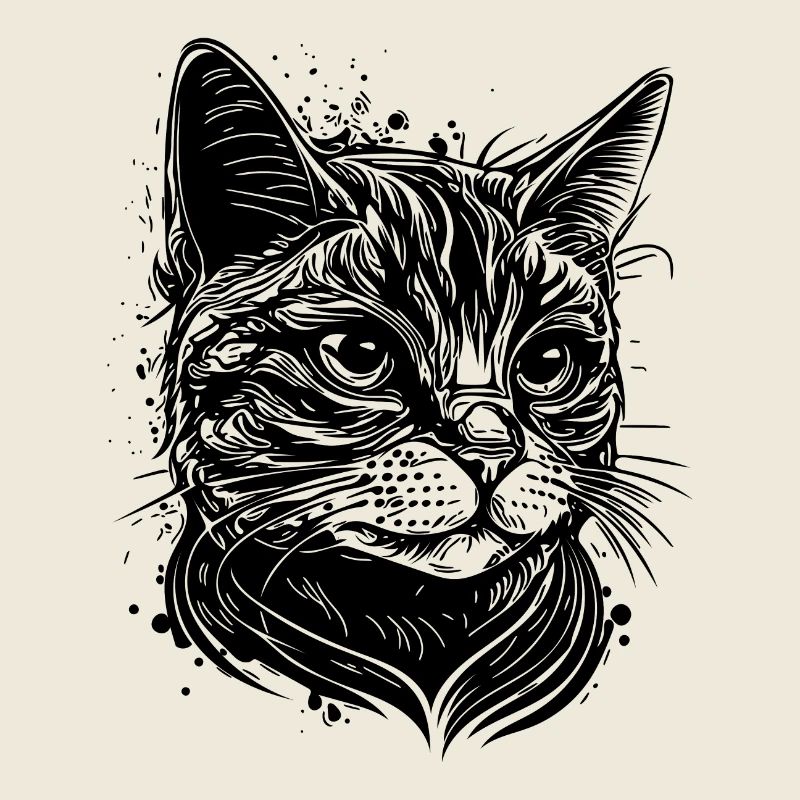 Joli chat au design vintage