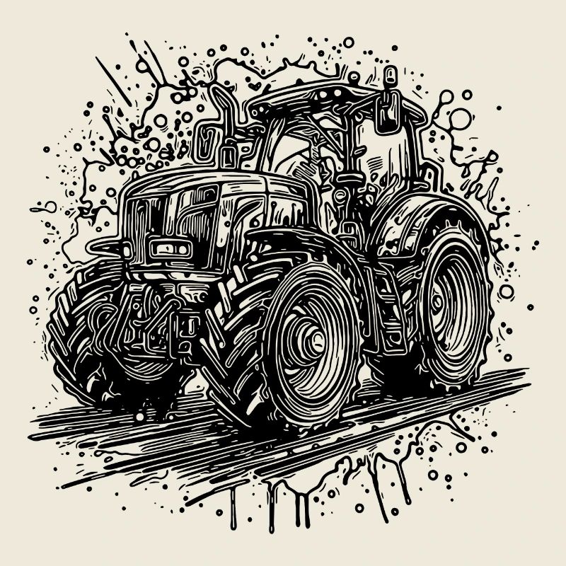 Traktor Splash Design mit Feld Schlepper