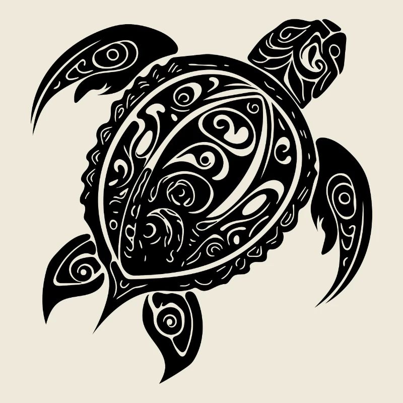 Vintage abstrakte wilde Tattoo Schildkröte