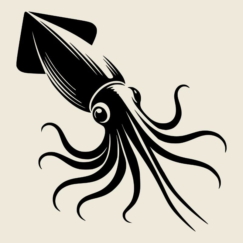 Cuddly Giant Arrow Squid Tattoo Diver Style