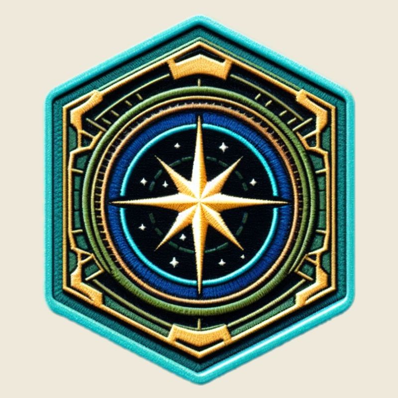 Kartenstern Kompass Patch