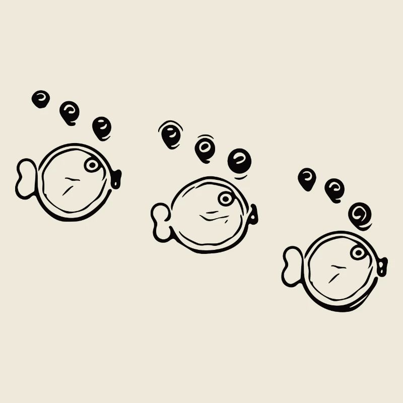 Three funny schooling fish in formation