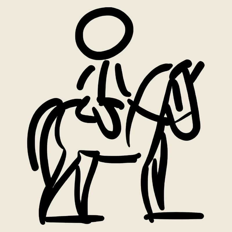 Rider on Perd Minimalist Style