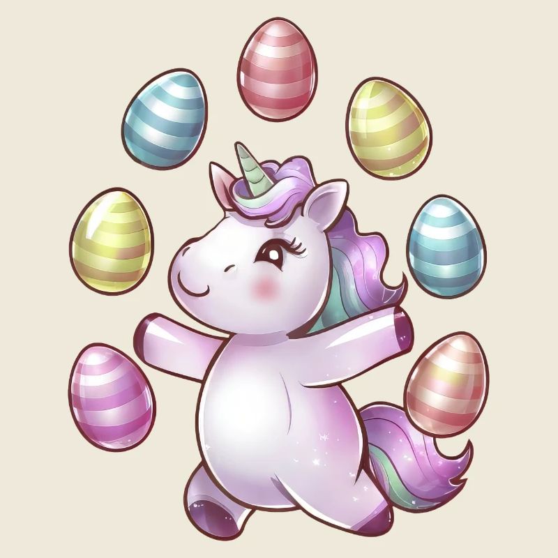 Unicorn Easter Egg Juggling