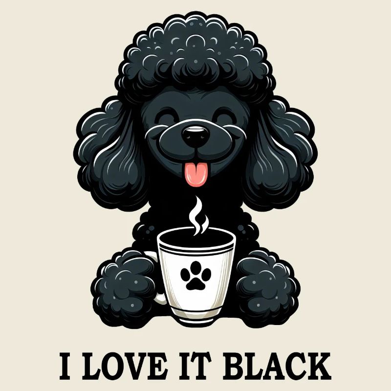 Black Poodle Coffee I Love It Black