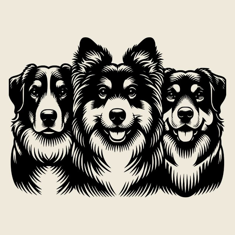 Drei hübsche Hunde als Porträt