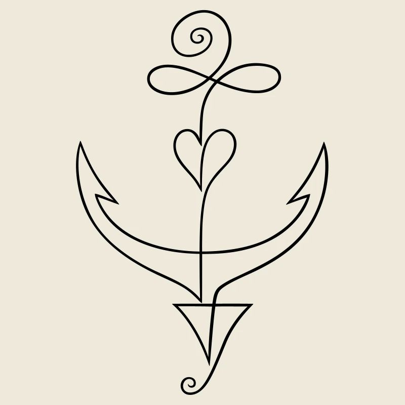Anker Minimalistisch Single Line Tattoo