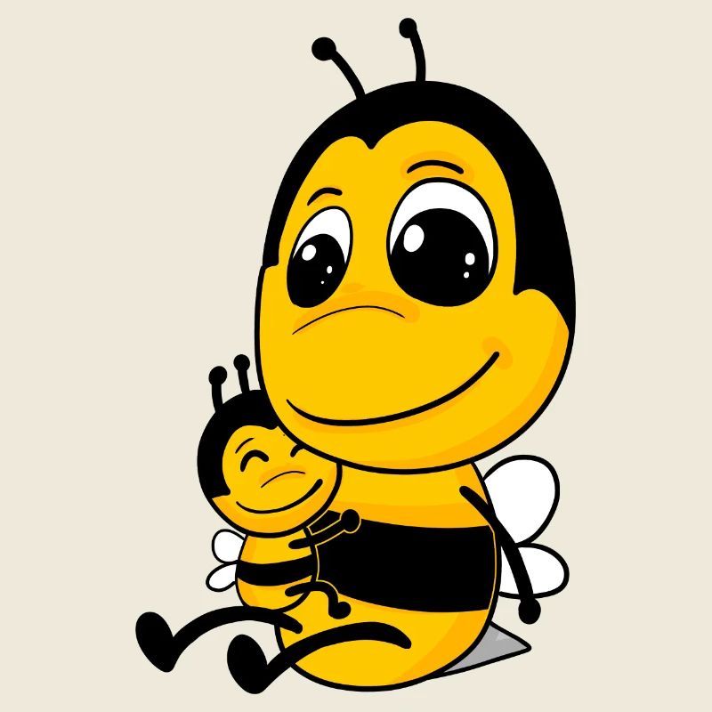 Famille d’abeilles - Abeille avec bébé - Motif d’abeille