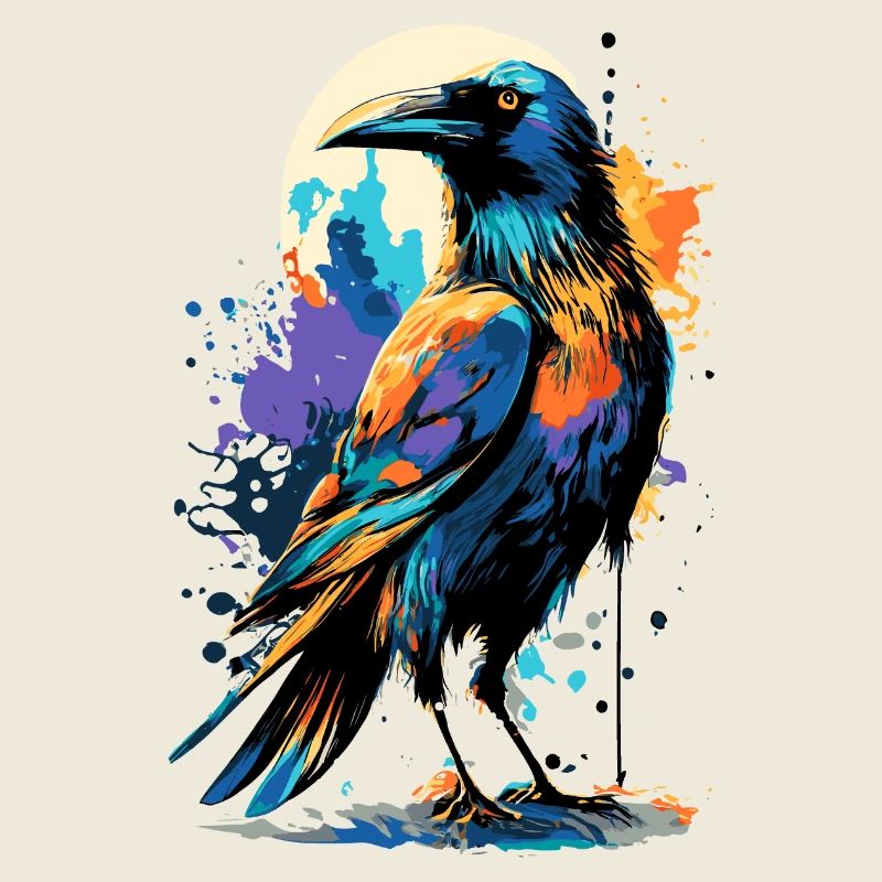 Corbeau noir - Corbeau coloré - Corbeaux et corbeaux