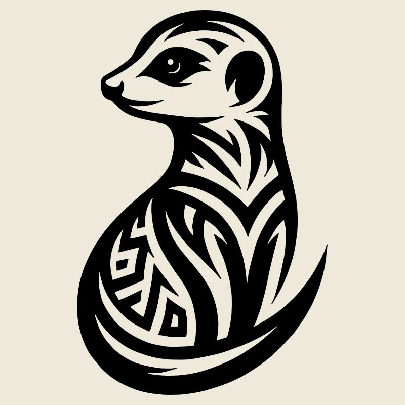 Putziges Erdmännchen im Tattoo Style