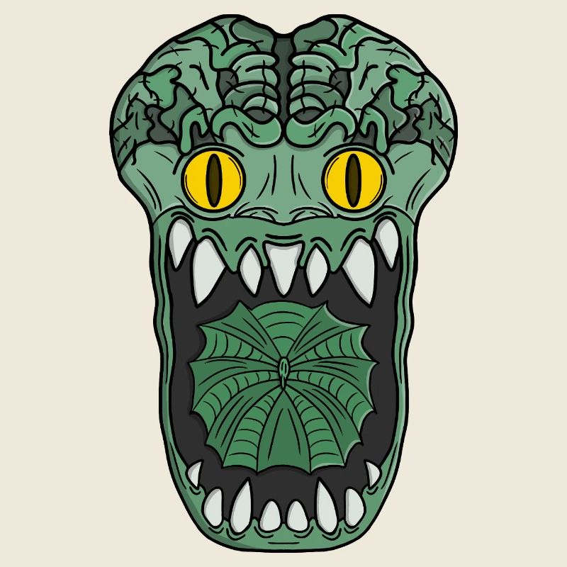 Emerald Grotesque Fang Creature
