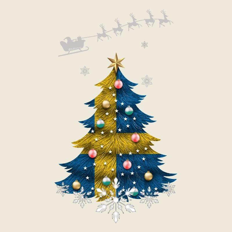 Sapin de Noël avec drapeau de la Suède