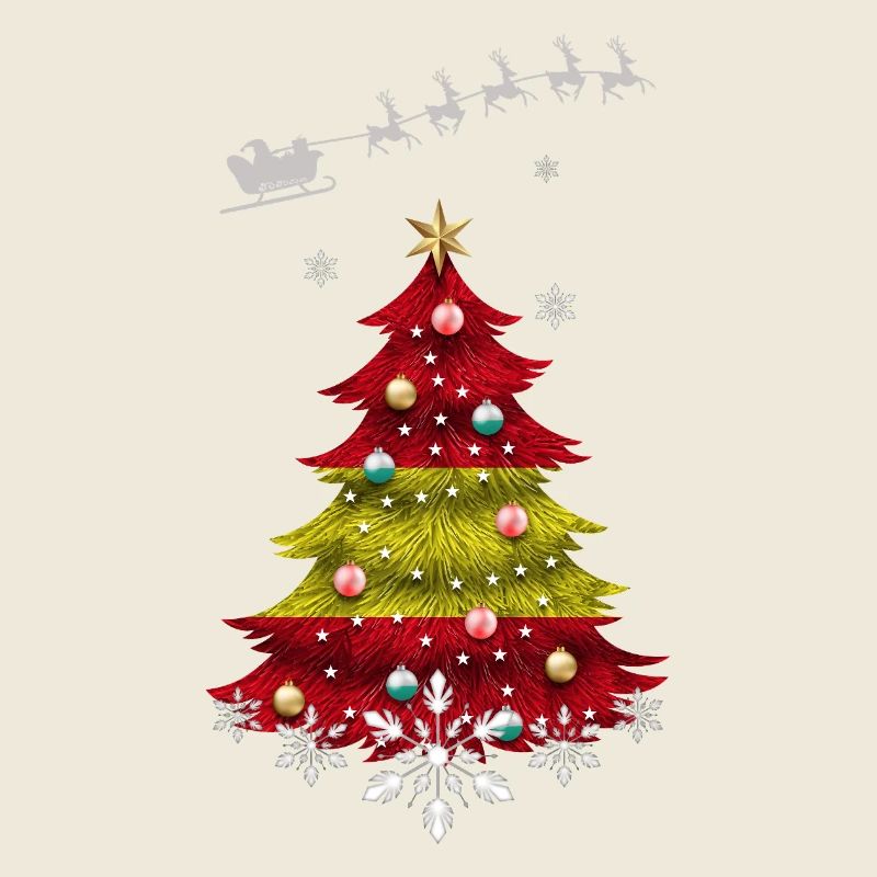 Weihnachtsbaum mit Spanien-Flagge