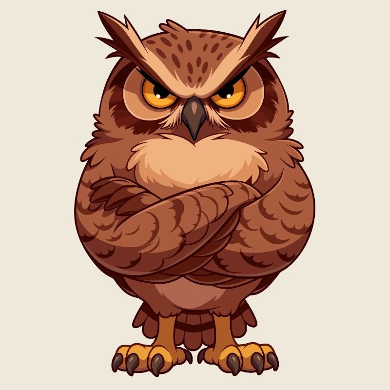 Grim Owl – Motif de dessin animé mignon