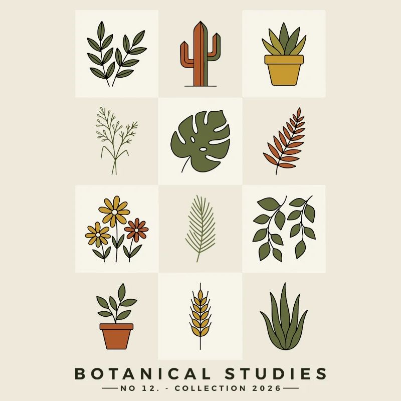 Botanical Studies Minimalistisches Pflanzendesign