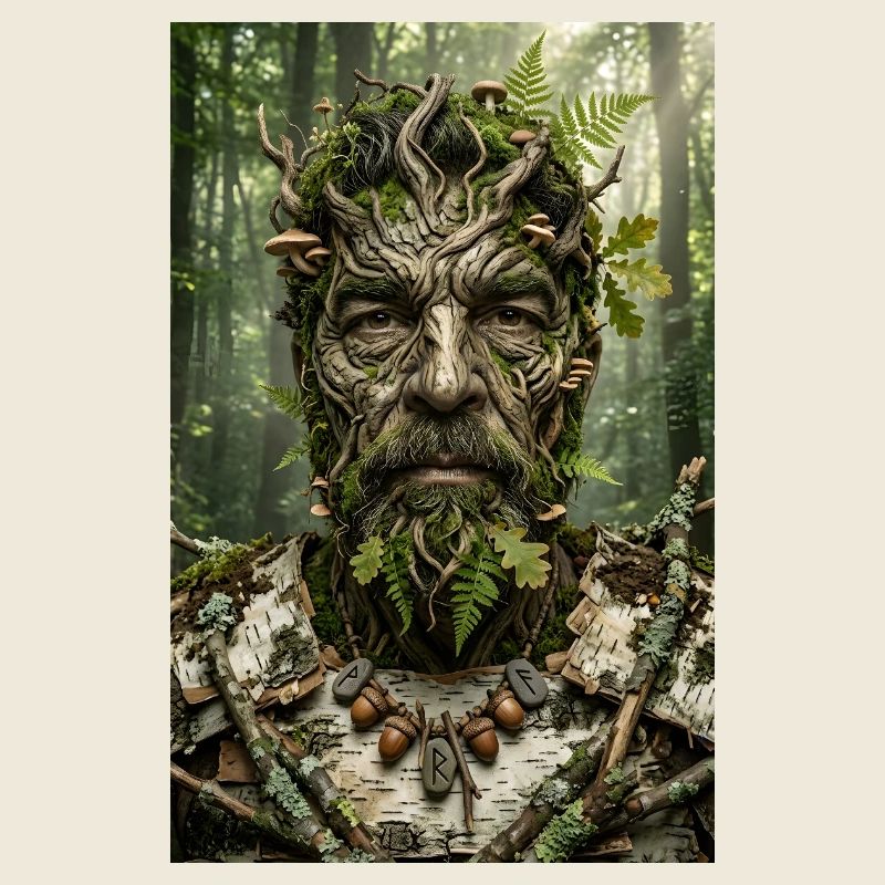 Waldgeist aus Rinde und Moos