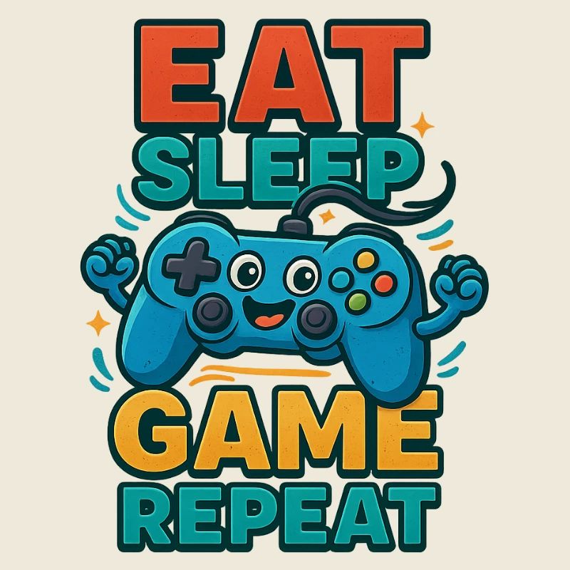 Eat Sleep Game Repeat – Funny Controller