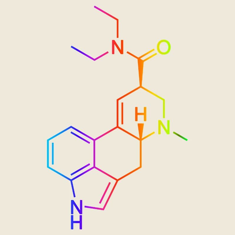 LSD Molecule Colored