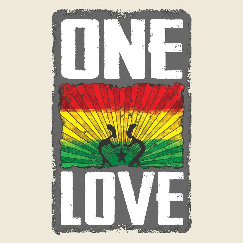 One Love Reggae Flag Design