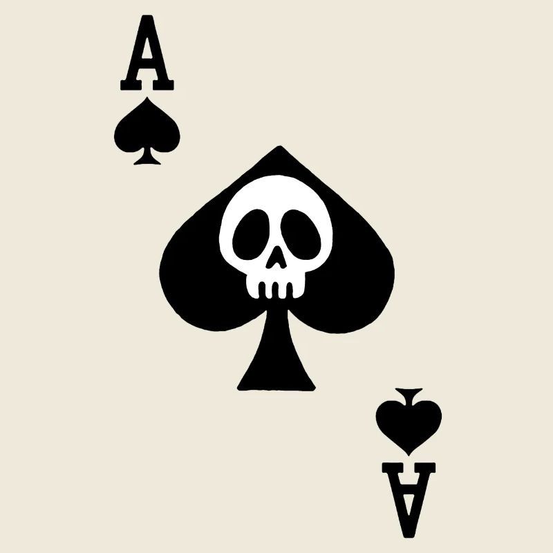 crâne et as de pique