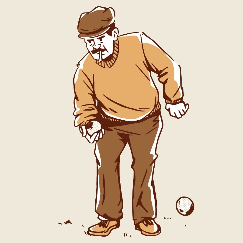 Boule player throws boules balls petanque outfit