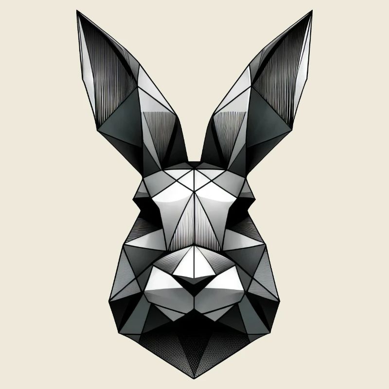Geometric Bunny Polygon Rabbit Design