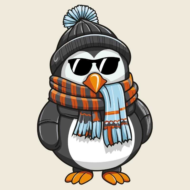 pinguin comic winter