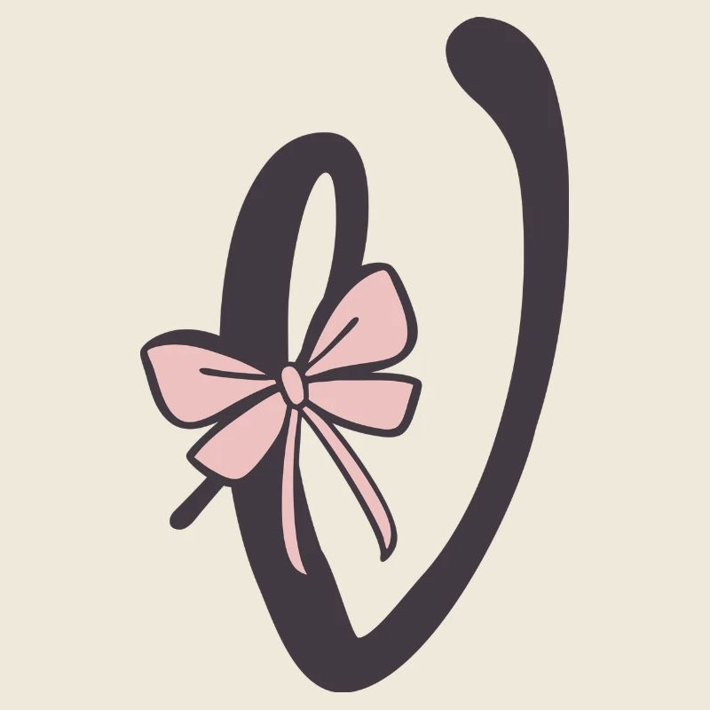 Initial letter V ribbon