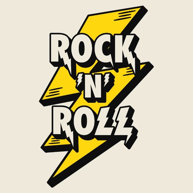 Electrifying Rock and Roll Lightning Design