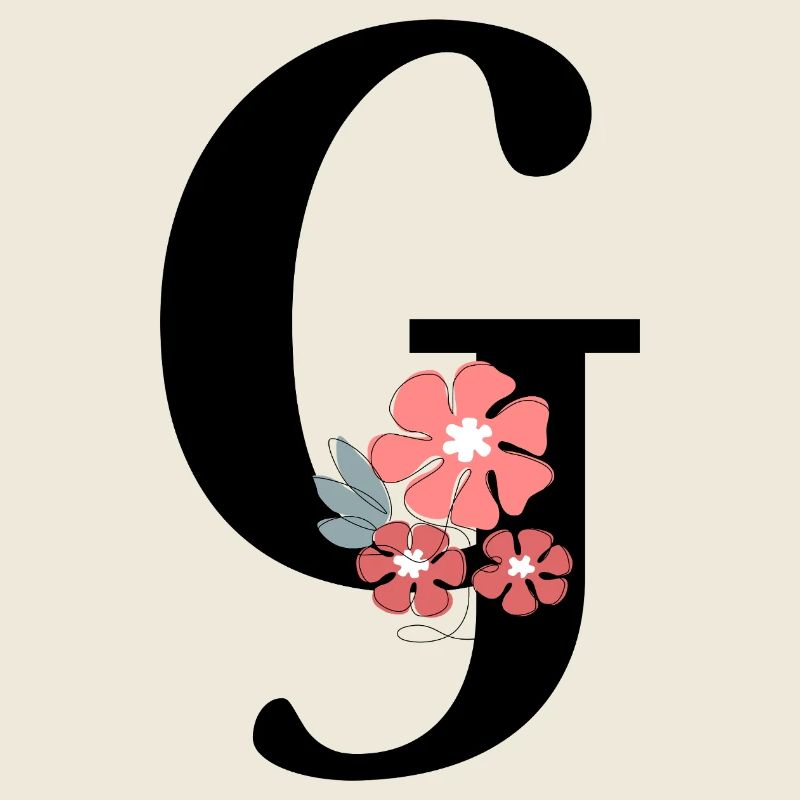 Lettre g fleurs minimalistes