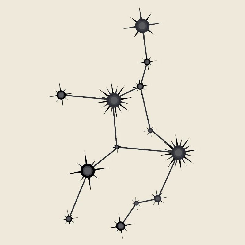 Jungfrau Sternbild Sternzeichen Schwarz & Grau