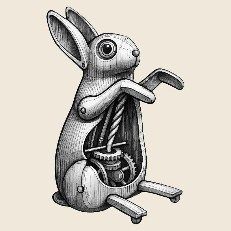 MECA RABBIT - black & white