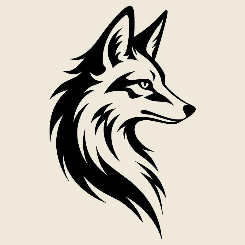 Fuchs Kopf Minimal Tattoo Style