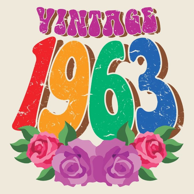 Retro Flower 1963, 60 Years Old 60th Birthday Gift