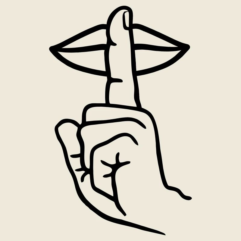 Main avec doigt silence geste de la main