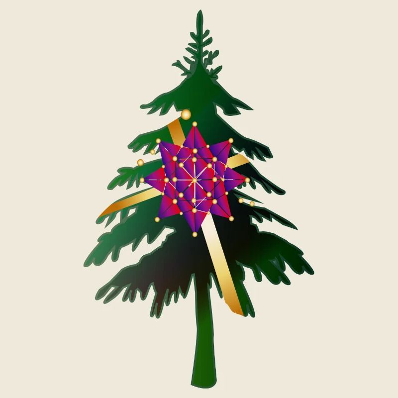 Christbaum oder Weihnachtsbaum & Geschenkschleife