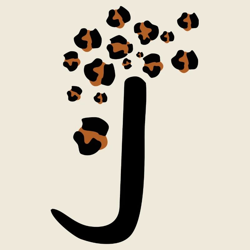 Letter j leopard print