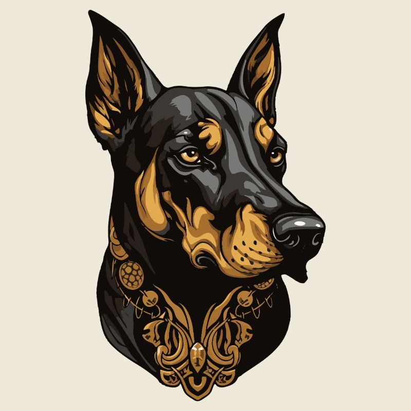 Doberman Dog Portrait