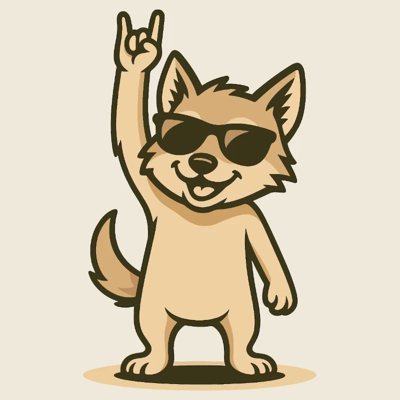 Cool jackal puppy with sunglasses