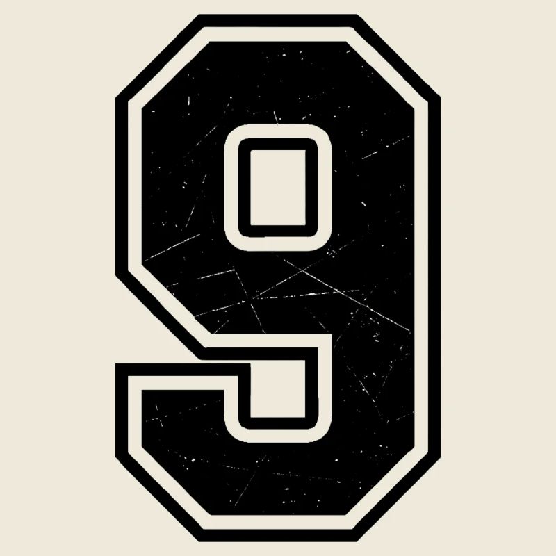 Broken nine in scratch look